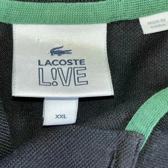 Lacoste Men’s Live Polo Shirt Black Red Rose Short Sleeve Preppy Casual XXL - Picture 5 of 6